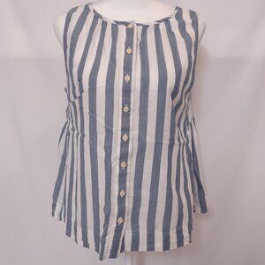 EUC Madewell Blue and White Striped Tank Top